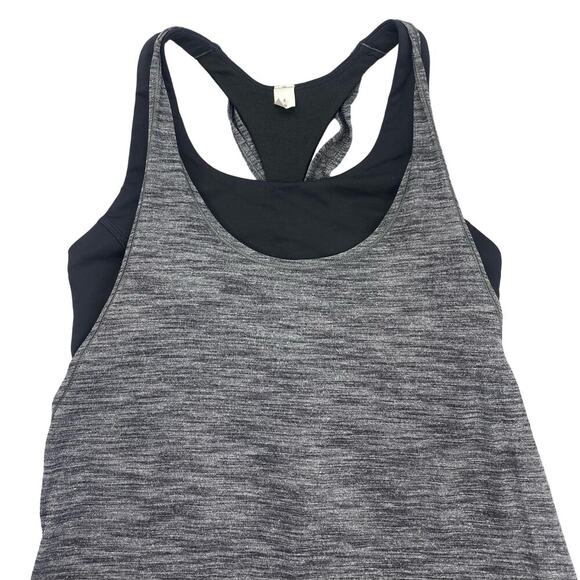 LULULEMON Twist and Toil Tank w/ Built In Bra Sz 4 Heathered Black - Picture 7 of 11